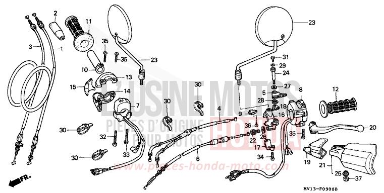 HANDLE LEVER/SWITCH/ CABLE for Africa Twin 750 BLACK (NH1K) from 1991